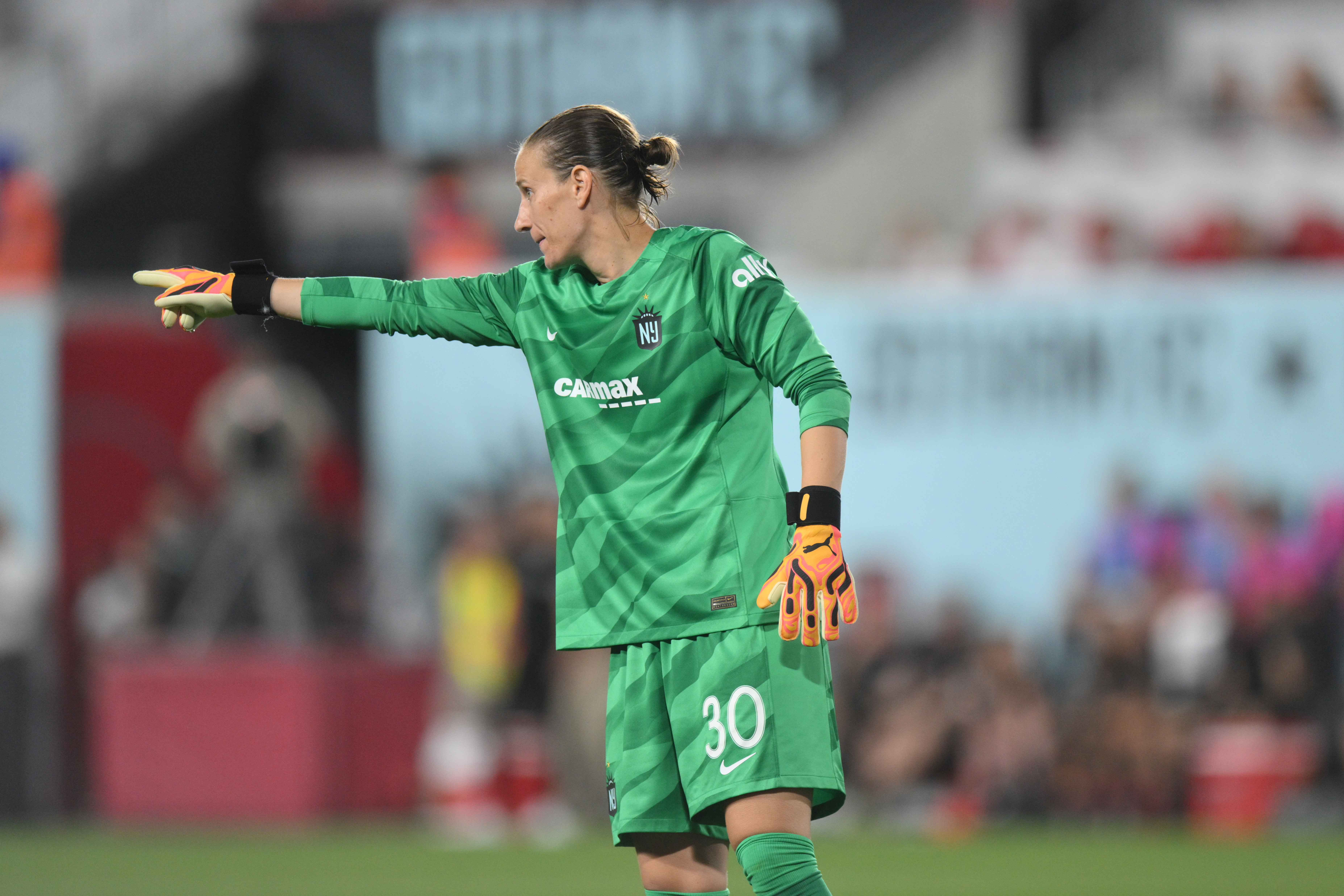 NJ/NY Gotham FC goalkeeper Ann-Katrin Berger reacts in the second half as we look at 888casino and 888poker exiting the New Jersey online casino market.