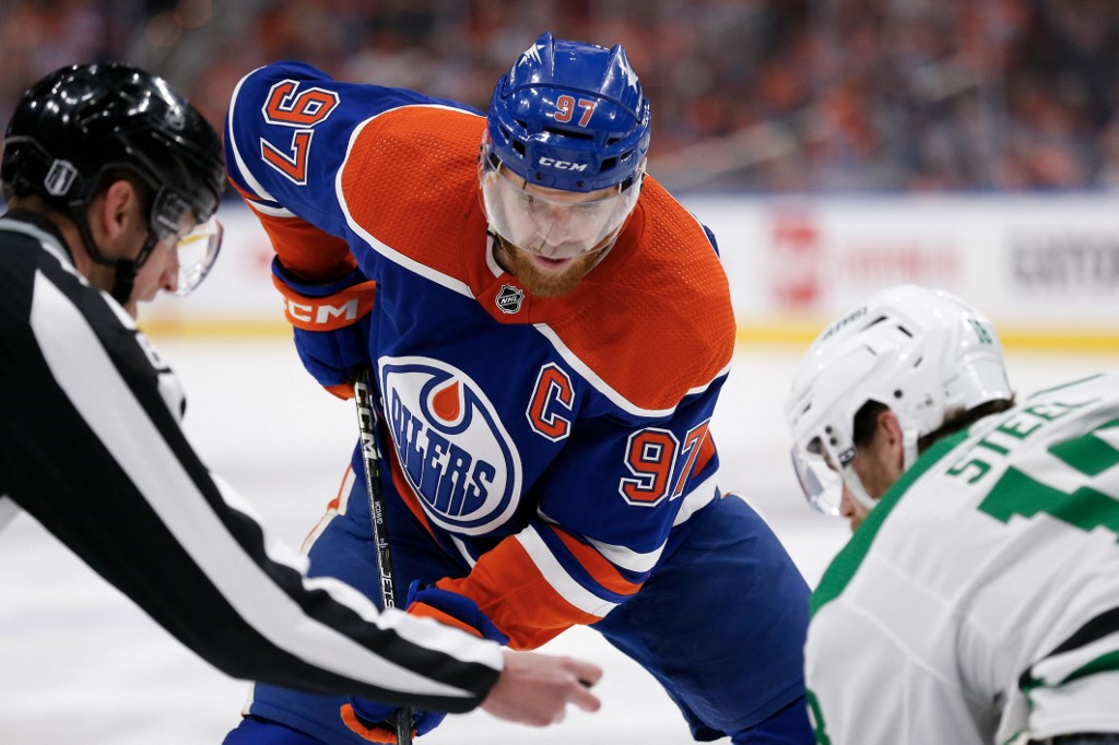 Connor McDavid awaits the face-off against Sam Steel during the second period in Game 4 as Gonzales Oona offers his best props and predictions for Friday's Game 5 of the Western Conference Final.