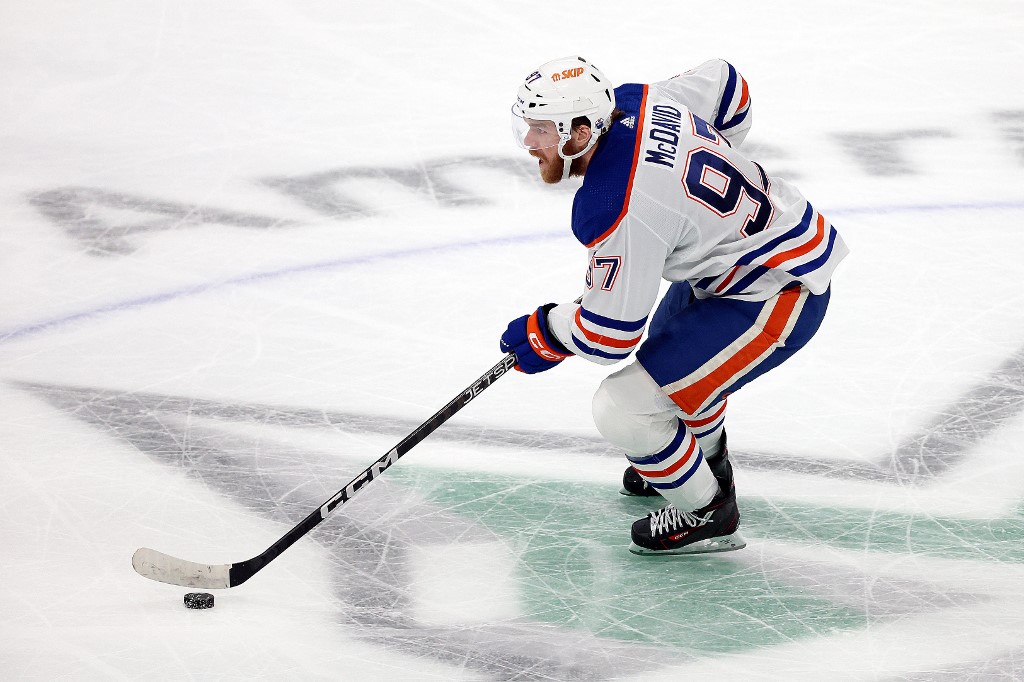 Connor McDavid skates with the puck against the Dallas Stars as Gonzales Oona dives into his best props and predictions for Sunday's Western Conference Final Game 6 between the Stars and Oilers.