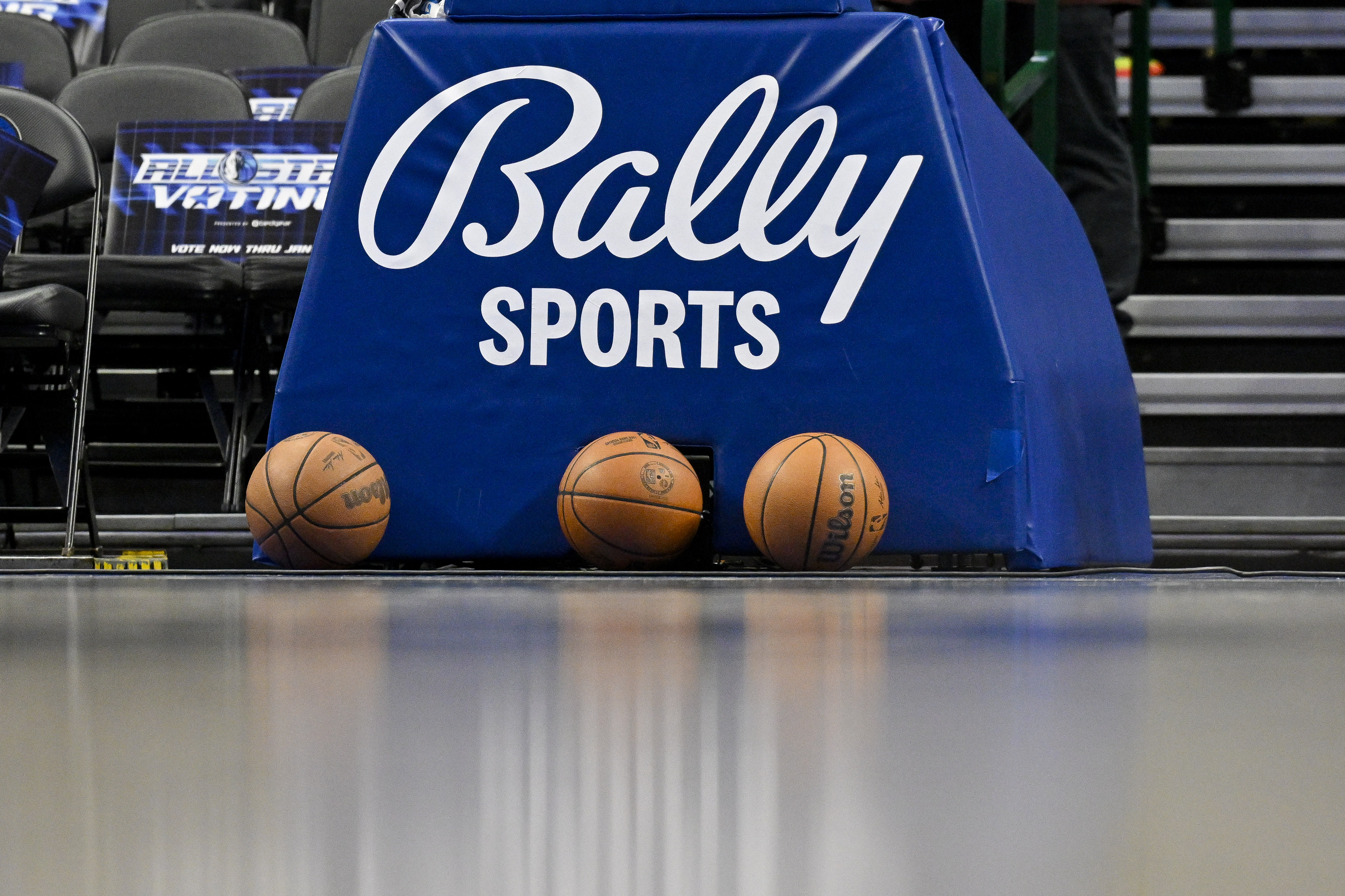 A view of the Bally Sports logo and basketballs as we look at the launch a of a Bally social casino