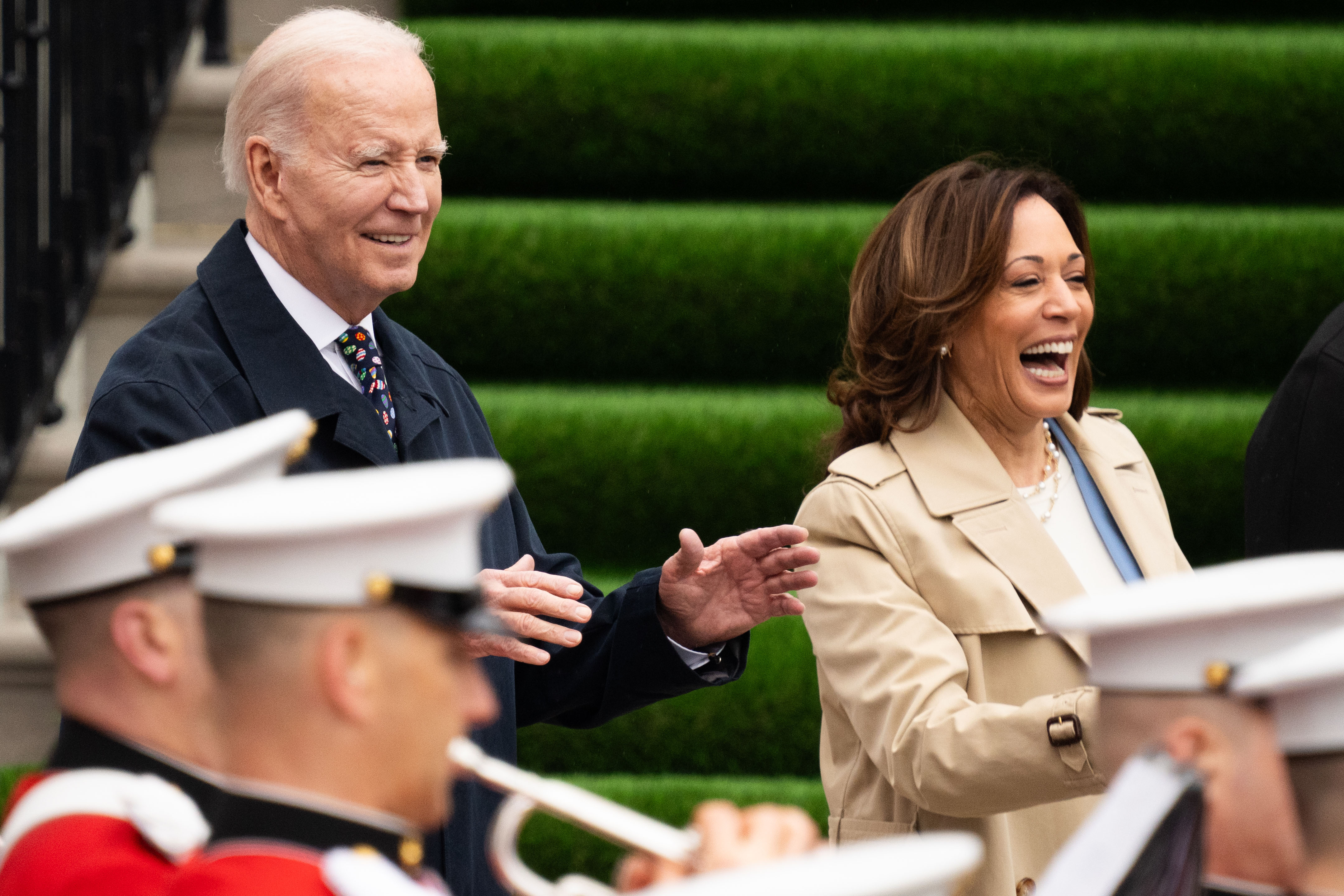 President Joe Biden and Vice President Kamala Harris applaud during the White House Easter egg roll as we look at the Democratic Presidential odds for 2024.