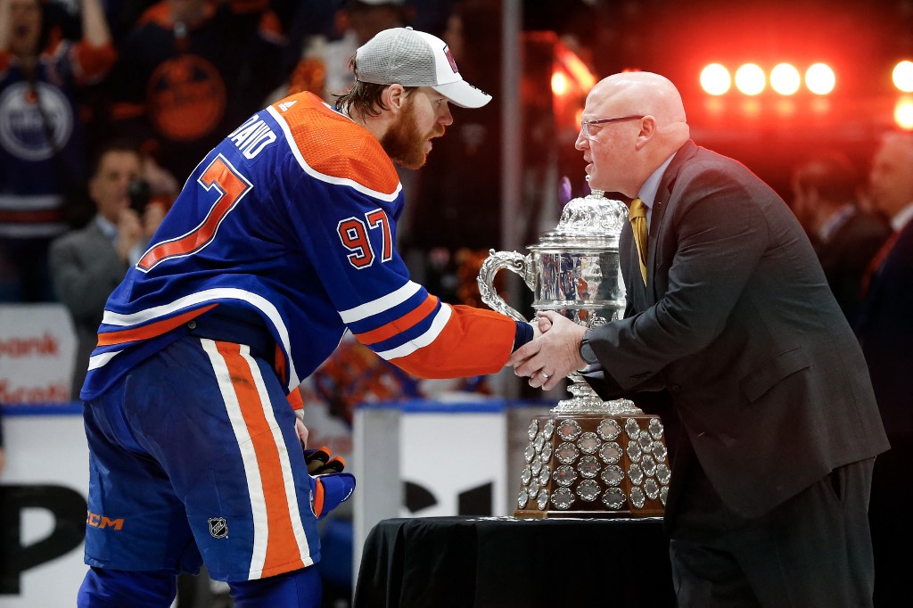 NHL Deputy Commissioner Bill Daly congratulates Connor McDavid after Edmonton beat the Dallas Stars, and Gonzales Oona offers his take, including props, betting lines, and analysis, on the Stanley Cup Final featuring the Oilers and Panthers.