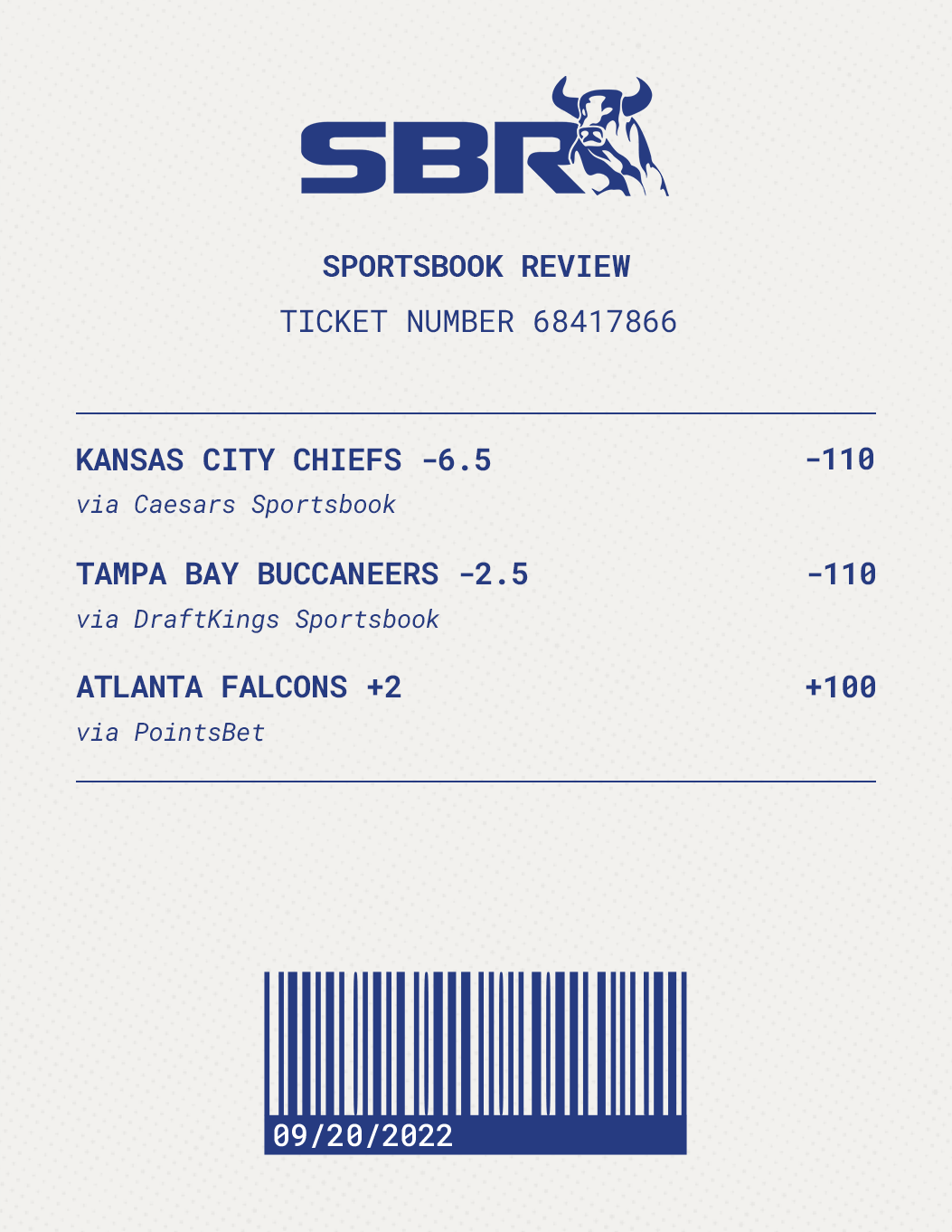 Sbr Betting TicketThree Picks