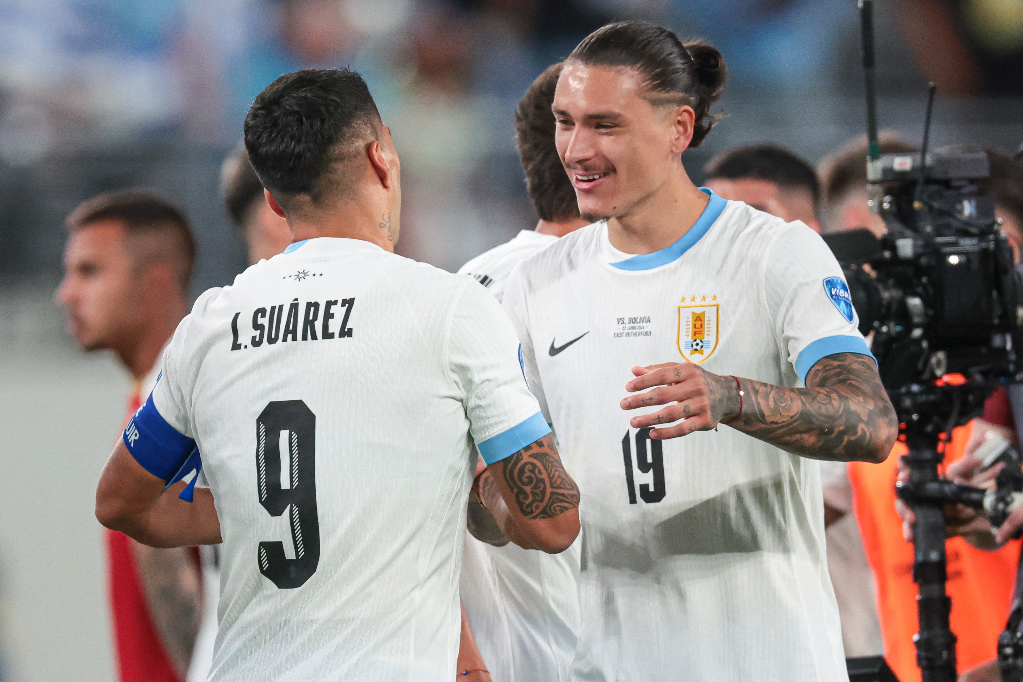 Uruguay forward Luis Suarez and forward Darwin Nunez celebrate as we offer our best predictions for the Copa America quarterfinal between Uruguay and Brazil.
