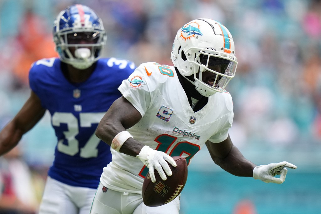 Tyreek Hill of the Miami Dolphins headlines our Panthers vs. Dolphins NFL Player props