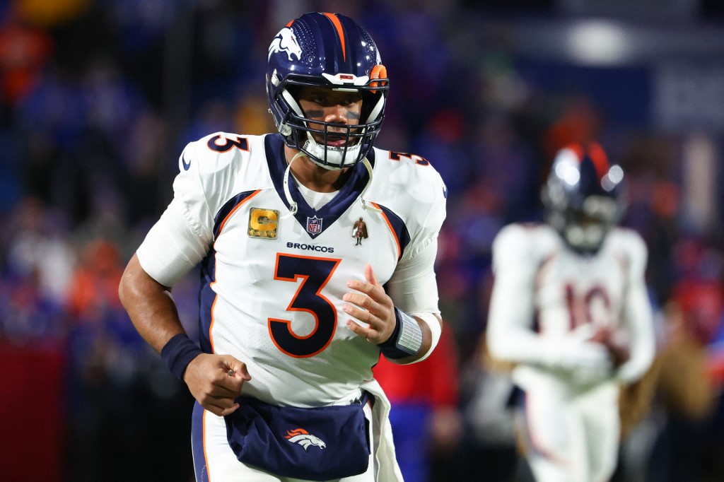 Russell Wilson of the Denver Broncos warms up before a game against the Buffalo Bills, and we offer our top Russell Wilson player props based on the top NFL odds.
