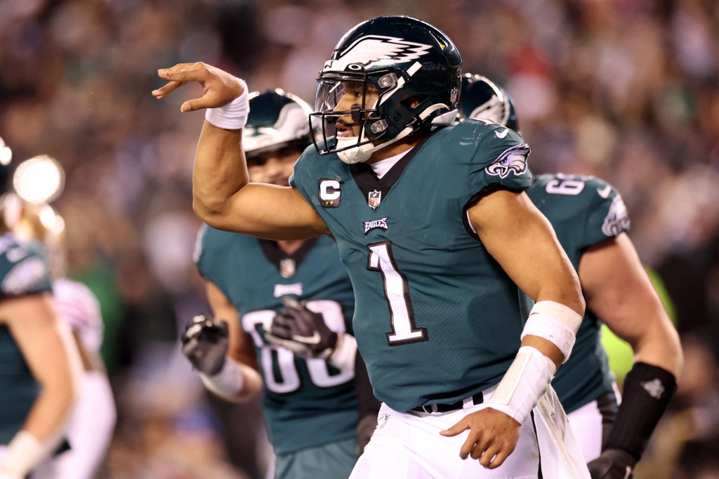 Jalen Hurts of the Philadelphia Eagles features in our last undefeated team picks