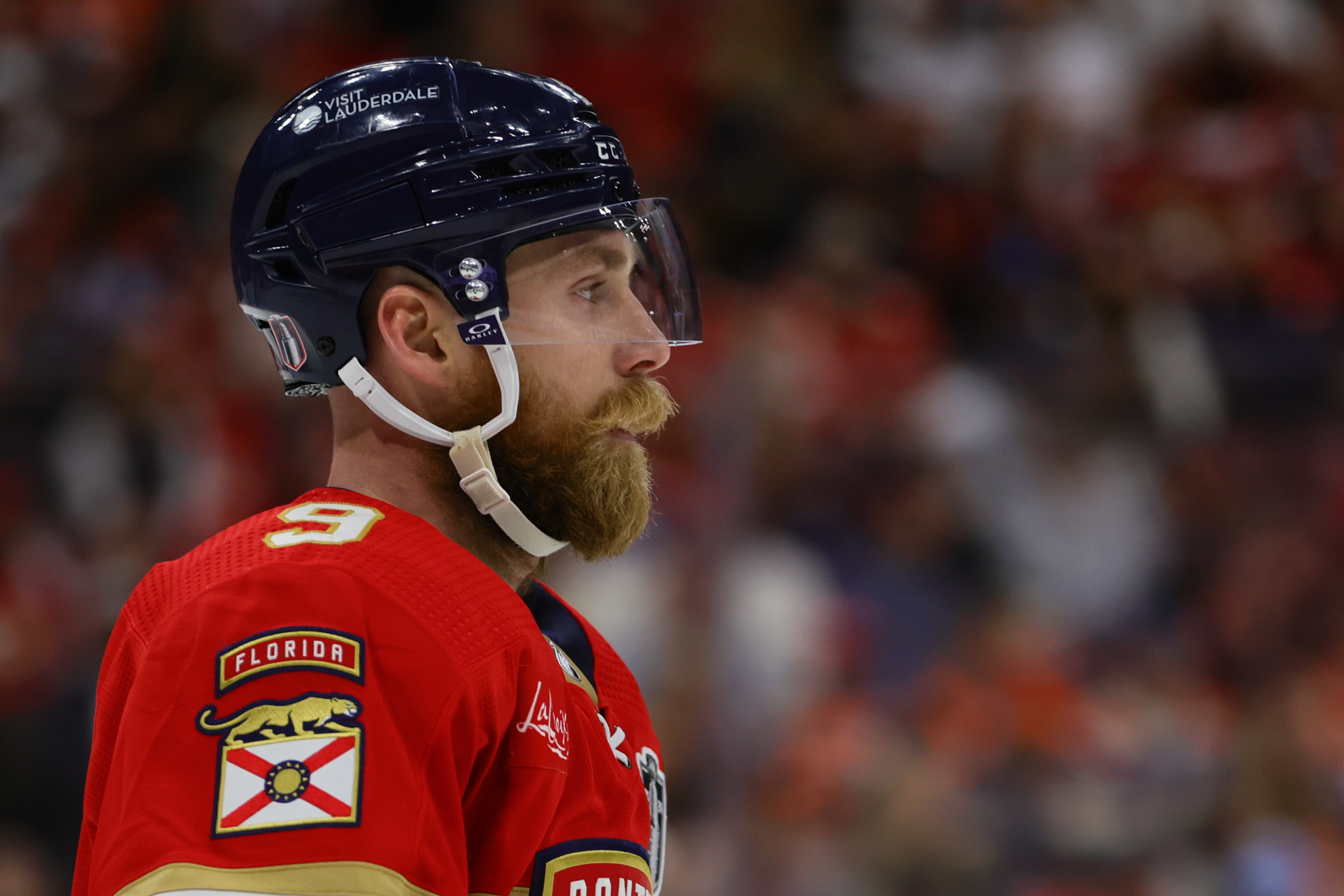 Florida Panthers forward Sam Bennett between play against the Edmonton Oilers during the third period in Game 1 of the 2024 Stanley Cup Final at Amerant Bank Arena as Gonzales Oona dives into the best props for Monday's Game 2 of the Stanley Cup Final.