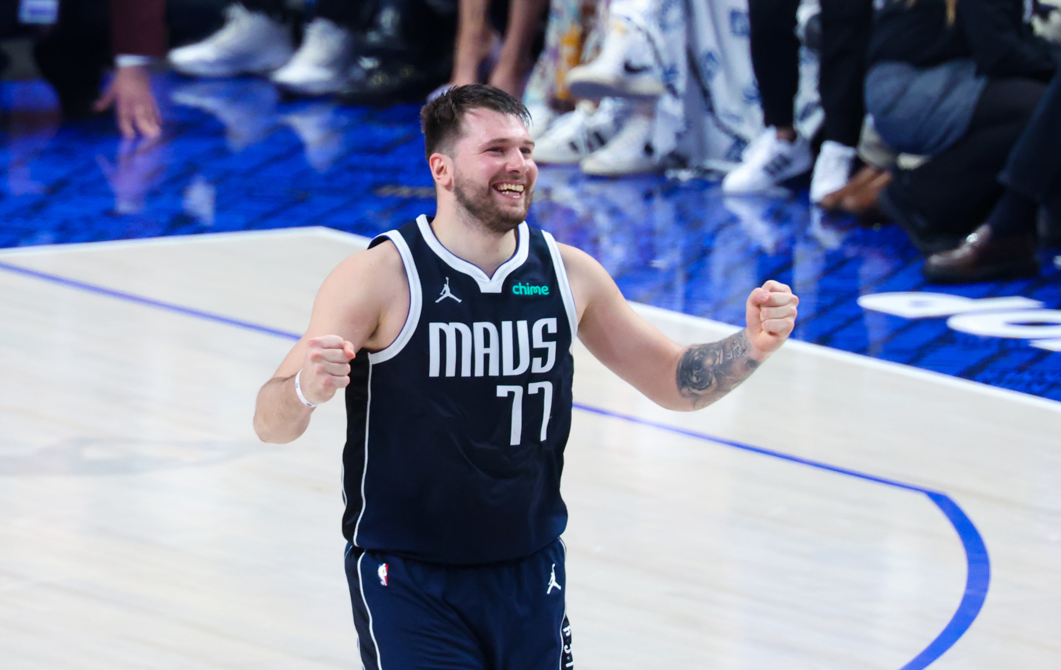 Dallas Mavericks guard Luka Doncic reacts during the game against the Boston Celtics, and we look at the top Luka Doncic player props odds and predictions for Game 5.