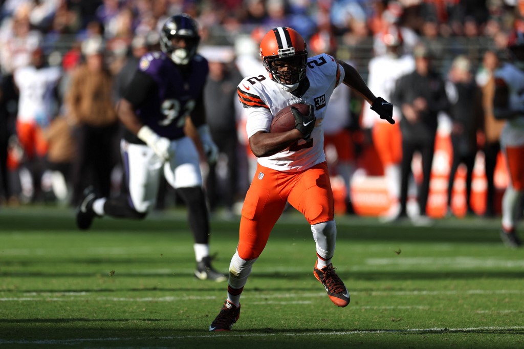 Amari Cooper #2 of the Cleveland Browns runs the ball as we look at our NFL player props for Week 11