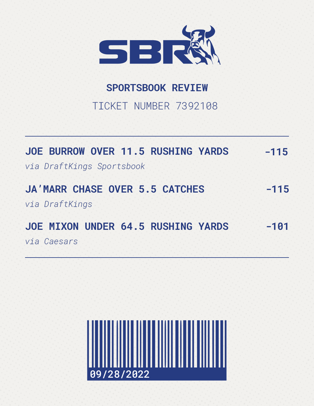 Sbr Betting TicketThree Picks