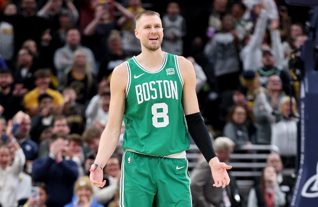 Kristaps Porzingis of the Boston Celtics reacts as we take an in-depth look at the details surrounding WynnBet and Betr attempting to leave the Massachusetts sports betting scene.