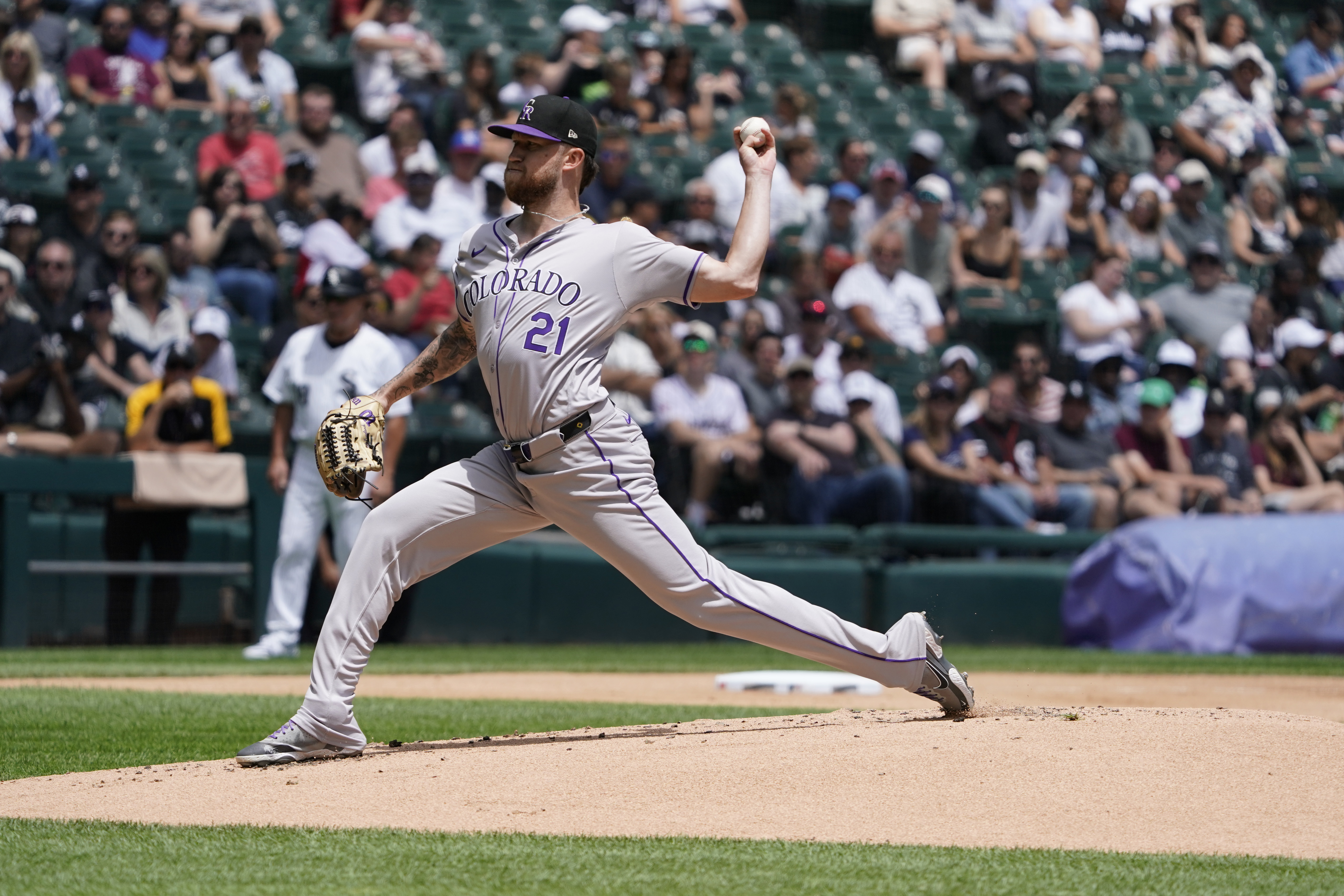 Colorado Rockies pitcher Kyle Freeland throws the ball as we look at the sports betting financials for Colorado in May 2024
