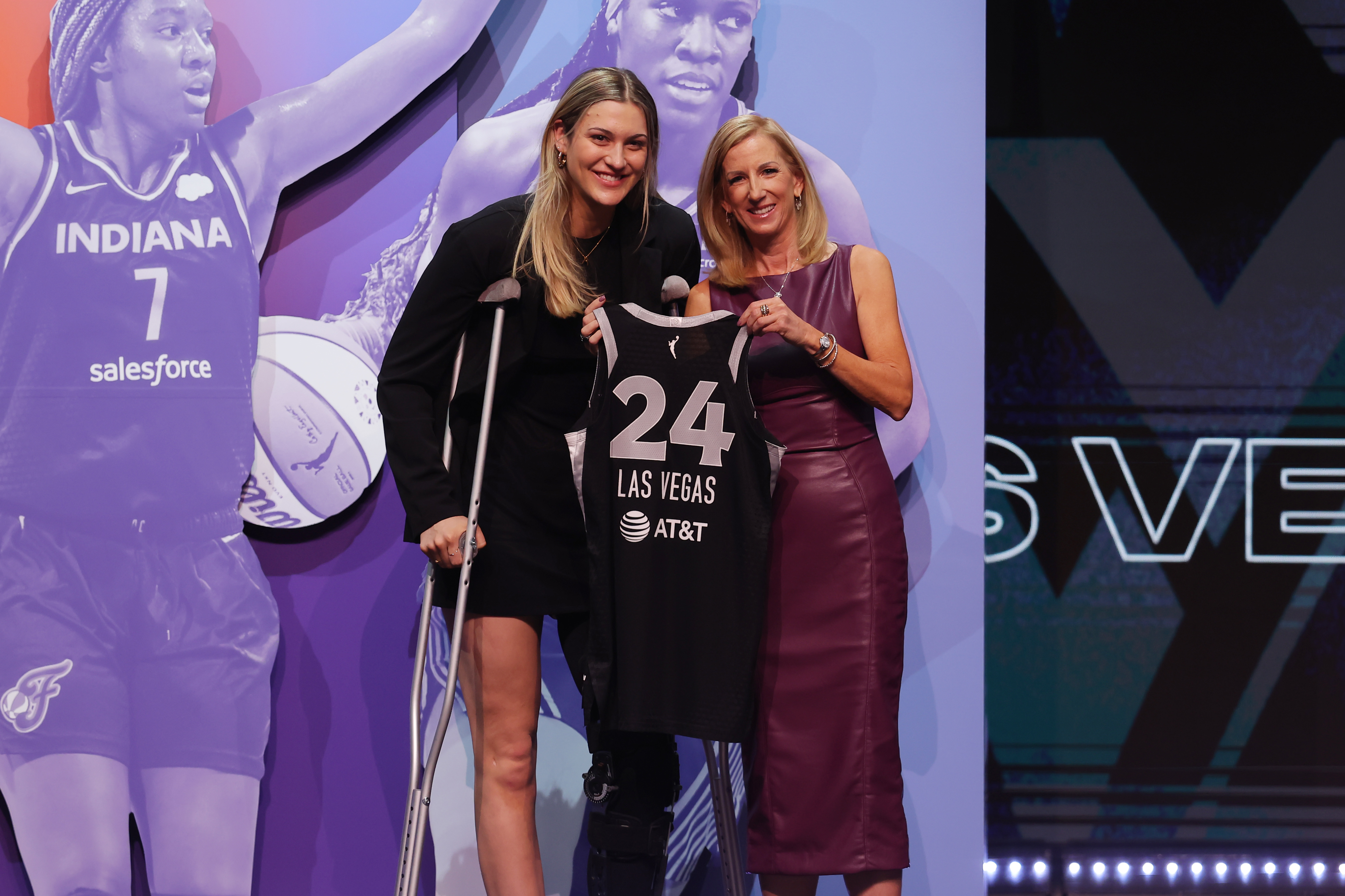 Elizabeth Kitley poses with WNBA commissioner Cathy Engelbert as we look at the Nevada sportsbook financials for May 2024.
