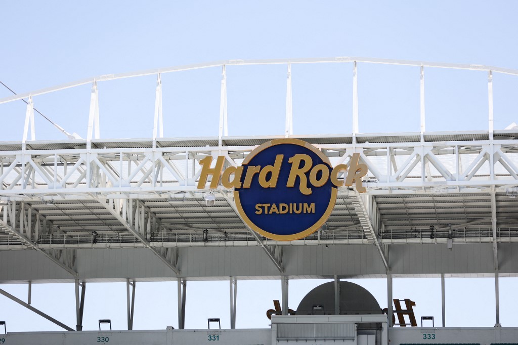 Hard rock stadium illustration during the Formula 1 Crypto.com Miami Grand Prix 2023 on the Miami International Autodrome in Miami Gardens, Florida. Photo Antonin Vincent / DPPI via AFP.