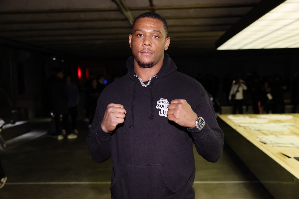 Jamahal Hill attends the adidas Basketball "Remember The Why" media event as we look at our prediction for Pereira vs. Hill at UFC 300