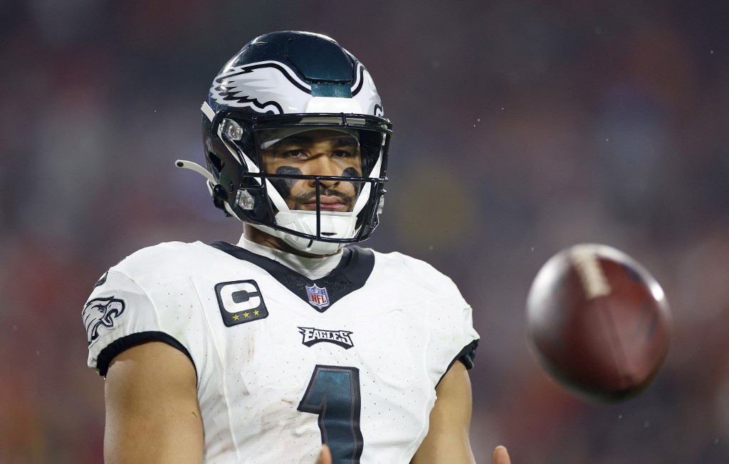Jalen Hurts of the Philadelphia Eagles plays during the NFC Wild Card game as we share our best Pro Bowl prediction for 2024.