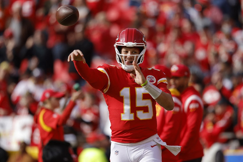 Patrick Mahomes of the Kansas City Chiefs warms up before the game against the Denver Broncos, and we offer our top Chiefs vs. Packers player props based on the best NFL odds.