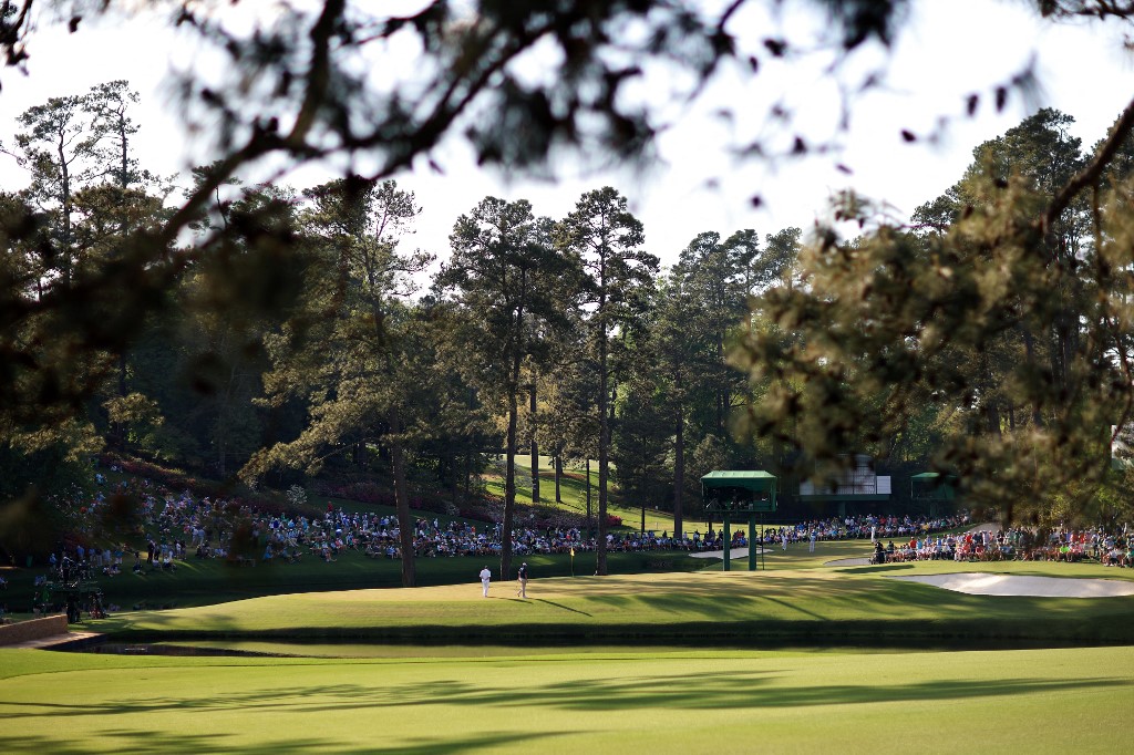 A view of the 15th green at Augusta National as we look at the top Masters prop bets