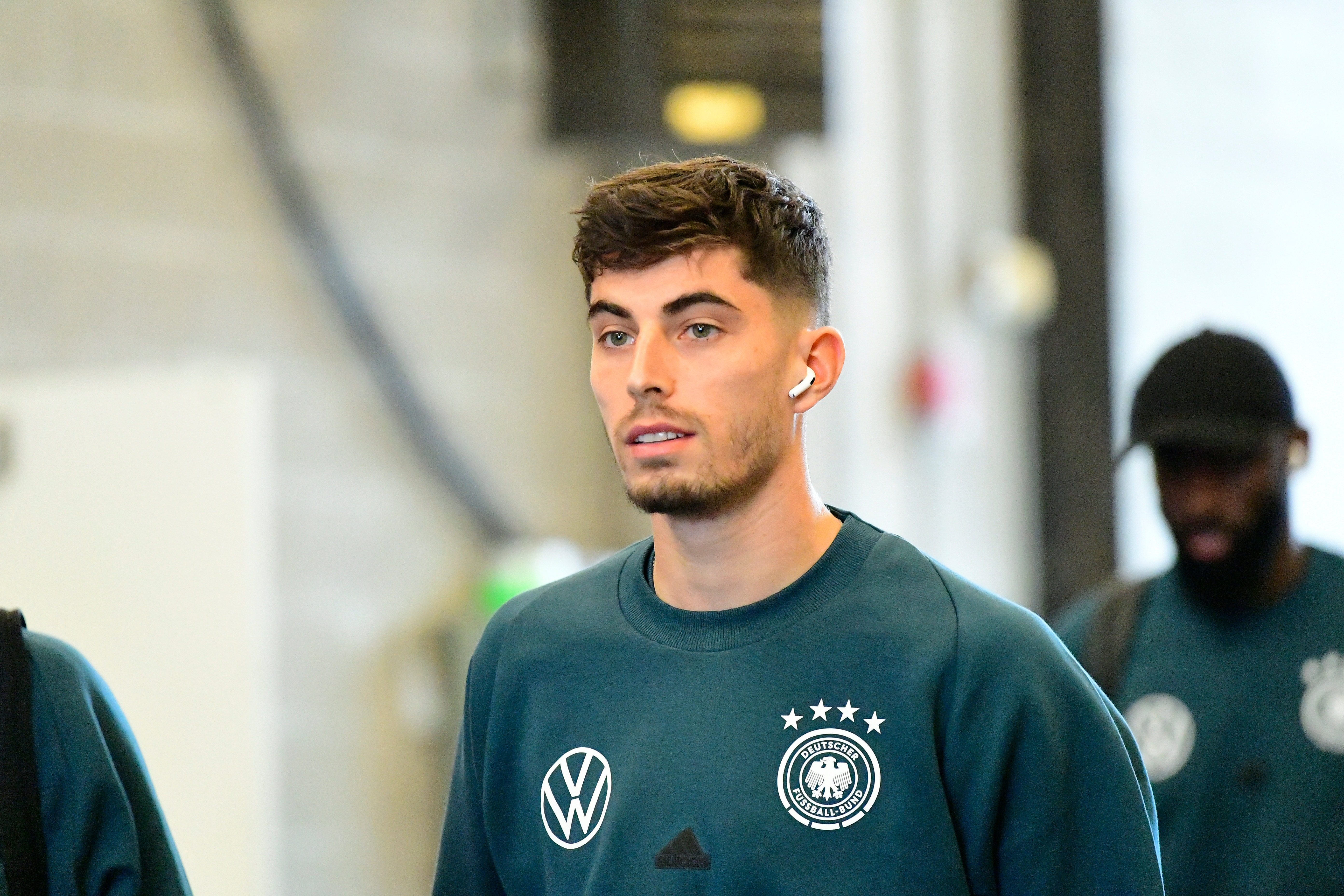 Kai Havertz of the German national team arrives at Pratt & Whitney Stadium as we profile the best bets and predictions for the Euro 2024 Round of 16 contest between hosts Germany and Denmark. 