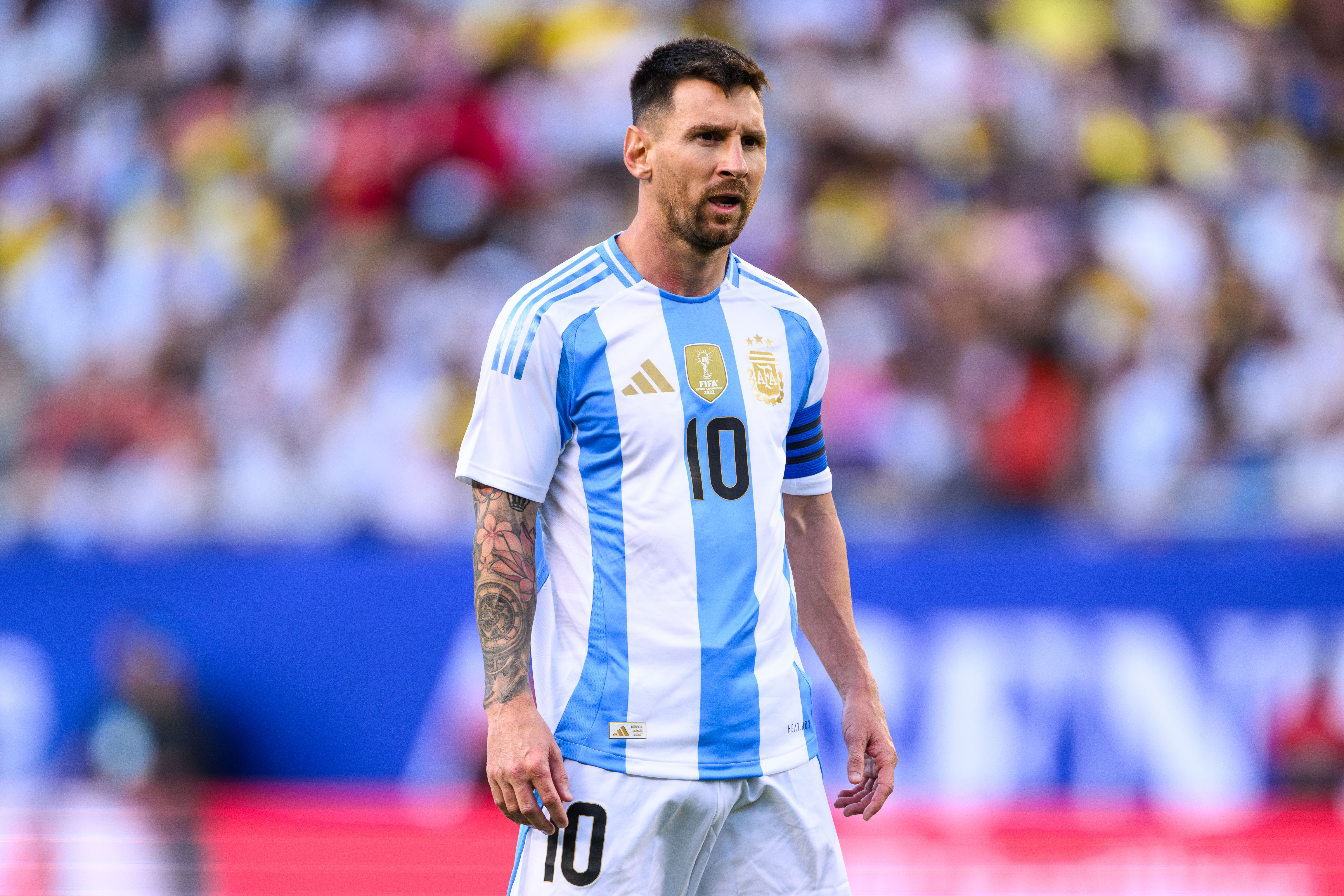 Argentina forward Lionel Messi looks on as we offer our FREE printable Copa American bracket