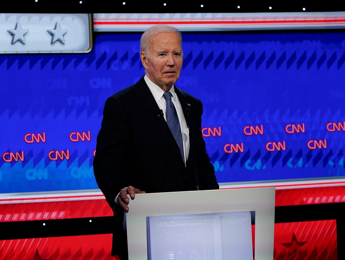 President Joe Biden during the debate as we look at Joe Biden's presidential election odds.