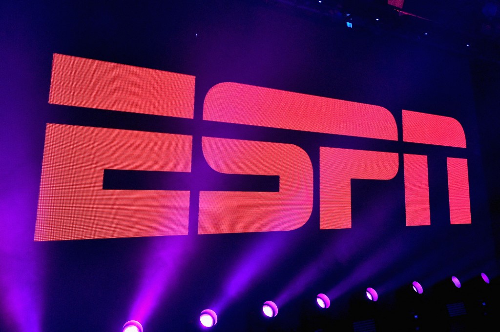 A view of the logo during ESPN The Party as we look at how big ESPN Bet will become.