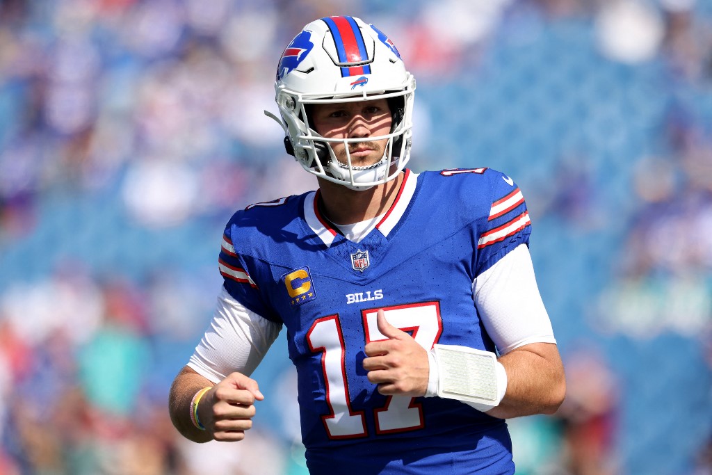 Josh Allen of the Buffalo Bills warms up as we make our best Cowboys vs. Bills predictions for Week 15.