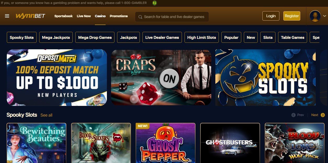 WynnBET Casino Homepage