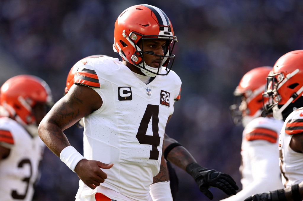 Deshaun Watson #4 of the Cleveland Browns looks on against the Baltimore Ravens as we take a look at the recent Ohio sports betting revenue.