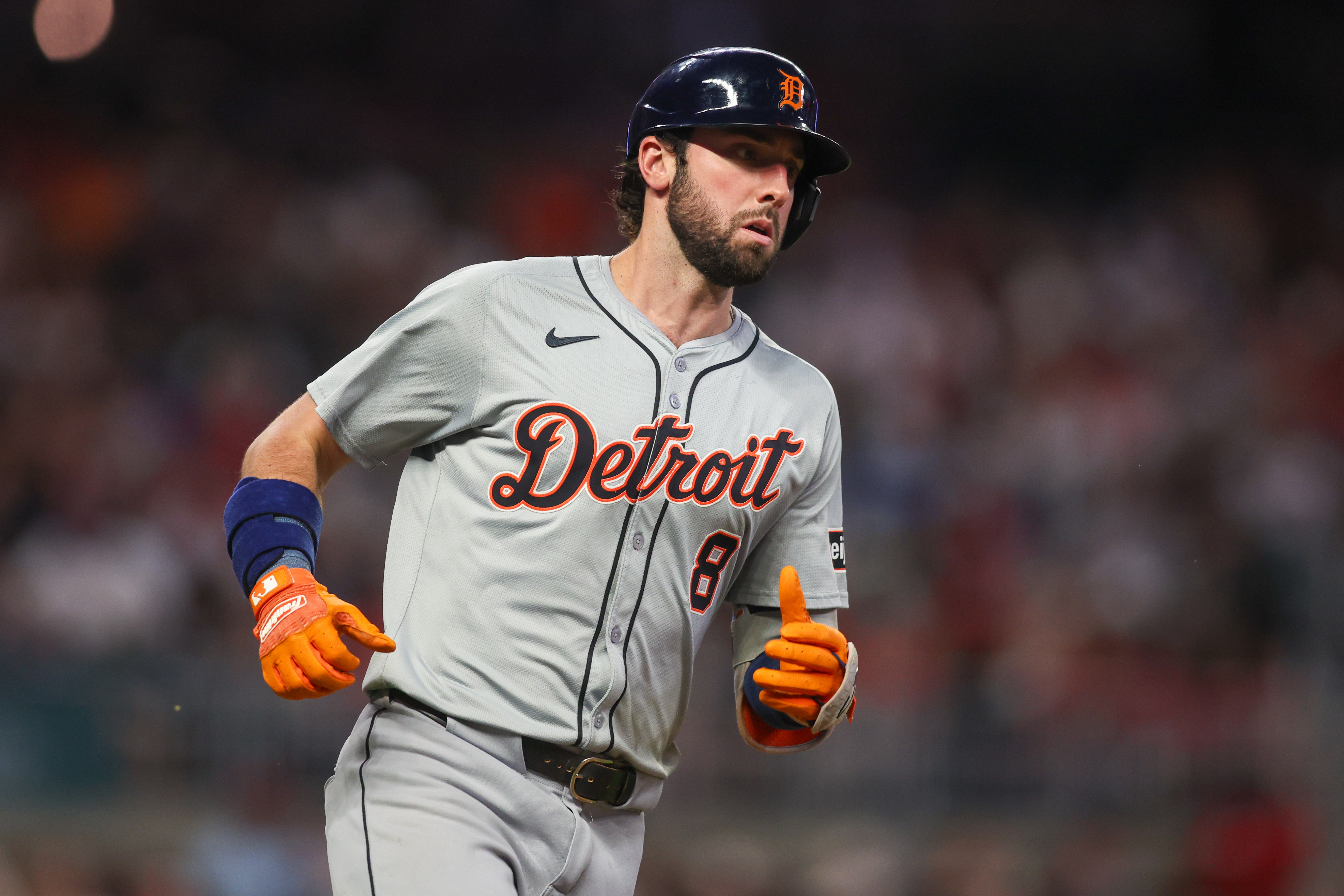 Detroit Tigers center fielder Matt Vierling hits a single as we look at the May 2024 sports betting financials for Michigan.