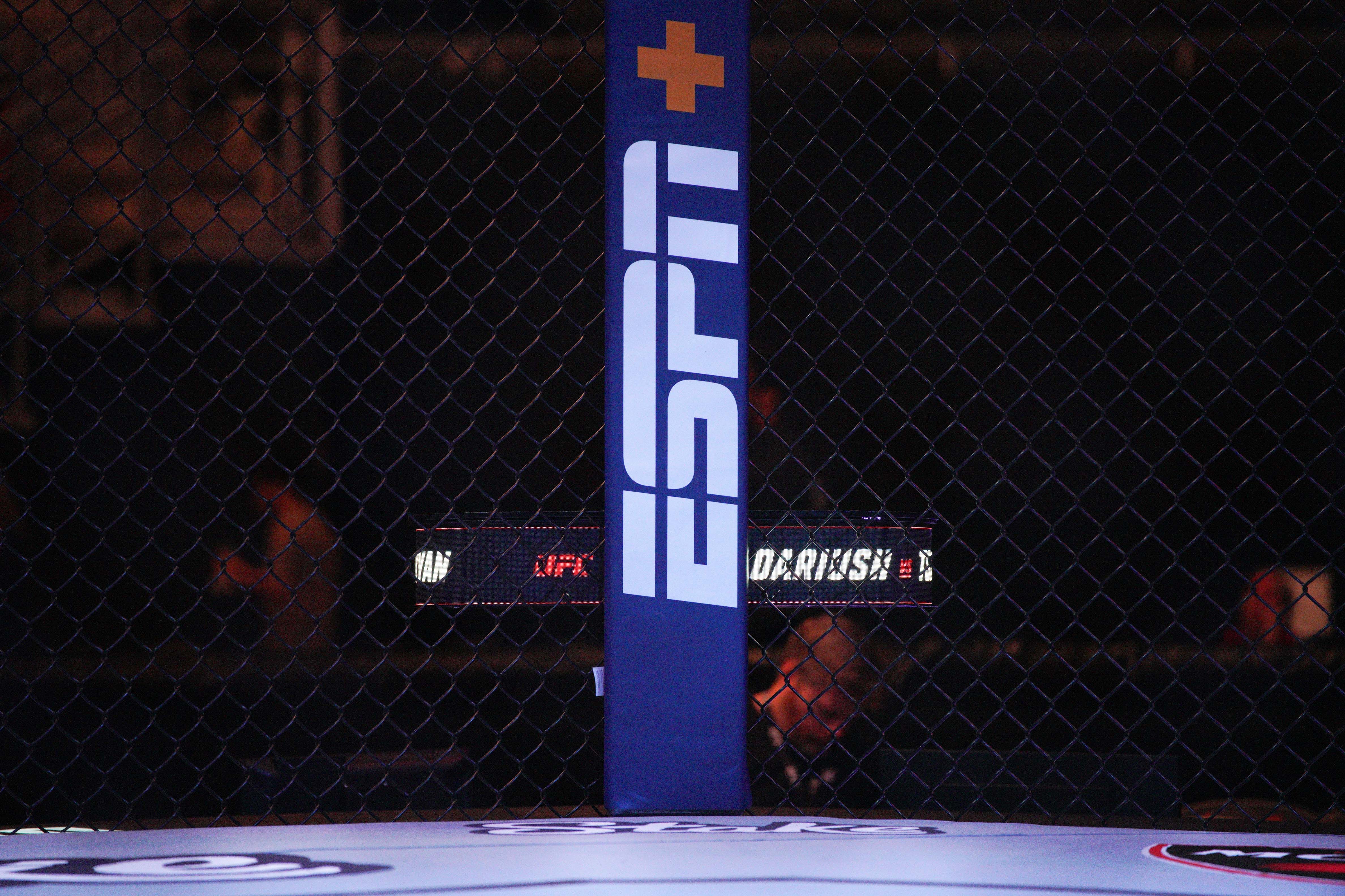 ESPN signage during UFC Fight Night at Moody Center as we look at issues surrounding ESPN BET operator PENN Entertainment executive pay