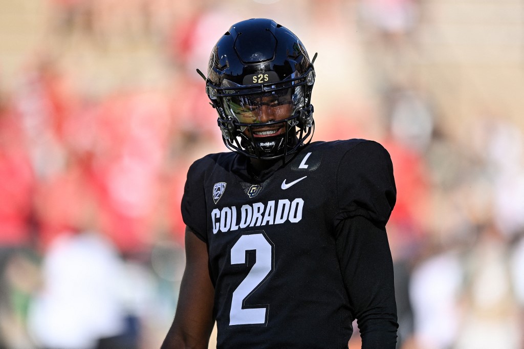 Quarterback Shedeur Sanders of the Colorado Buffaloes warms up before a game as we look at Colorado sports betting October handle and revenue.