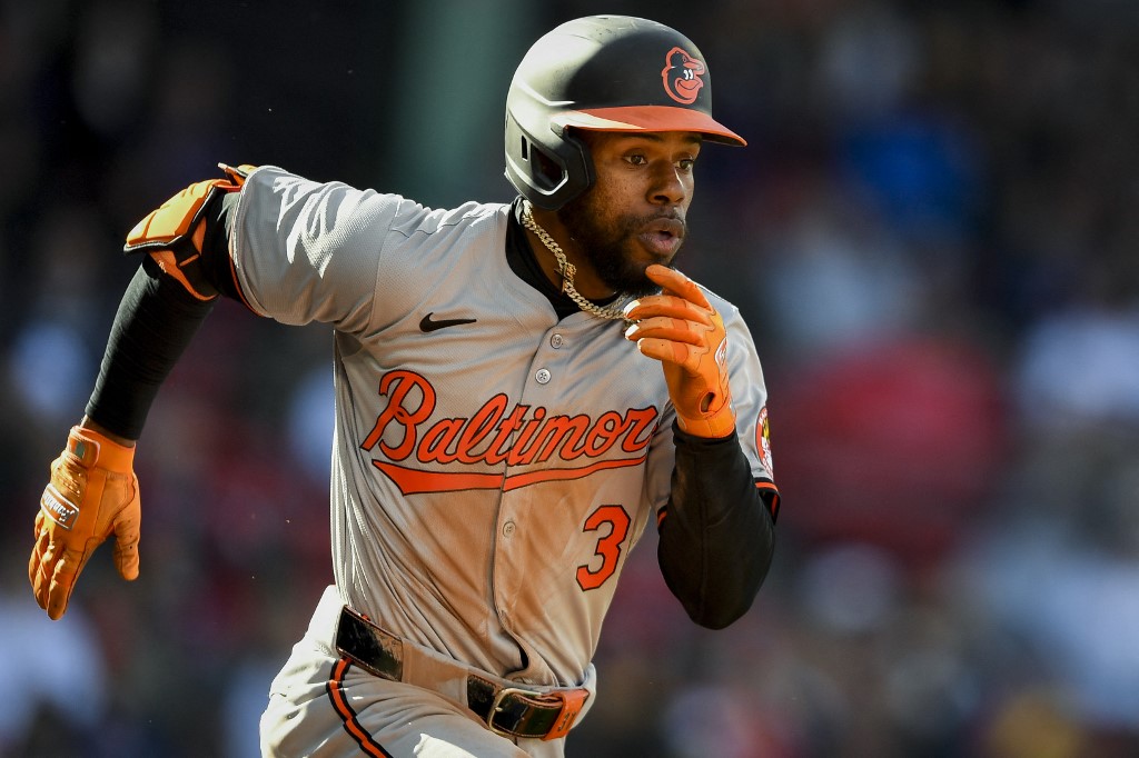 Jorge Mateo #3 of the Baltimore Orioles sprints to first as we look at the Maryland sports betting financials for March 2024