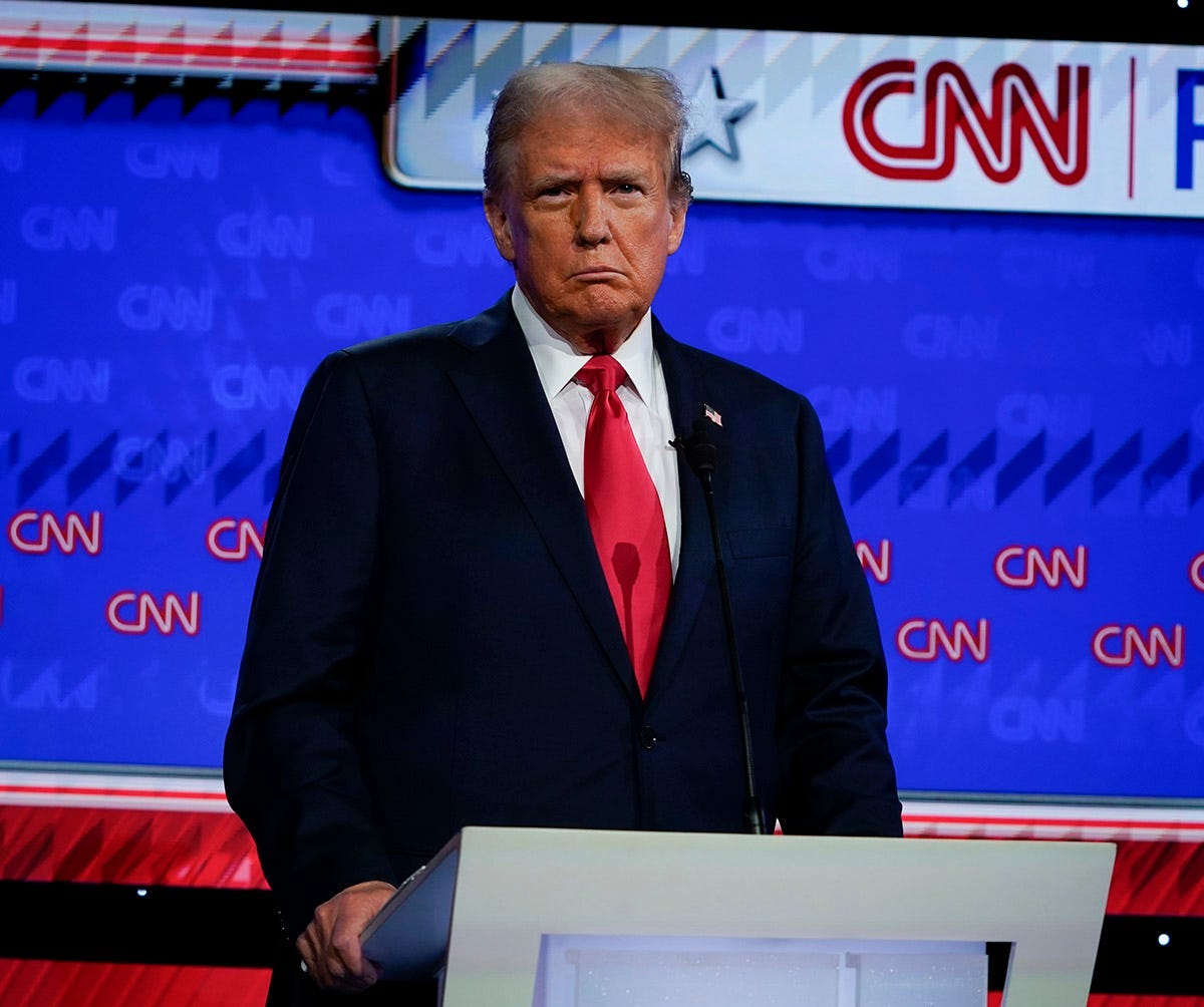 Former President Donald Trump during the debate, as we look at the Donald Trump presidential odds