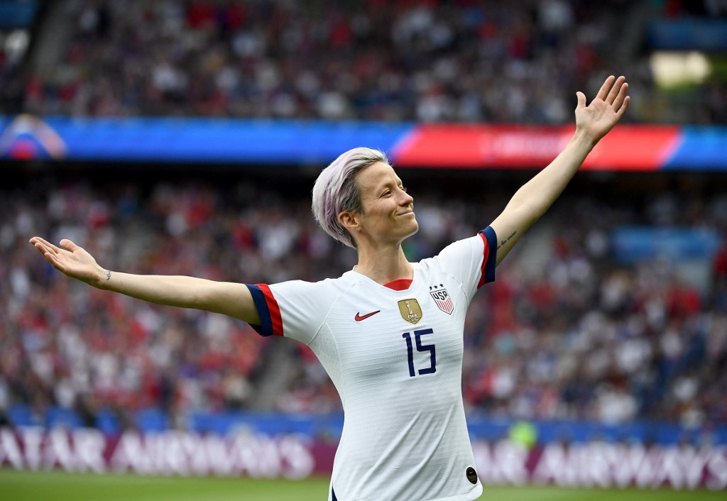 USA's forward Megan Rapinoe celebrates scoring her team's first goal as we look at the best USA-Netherlands picks