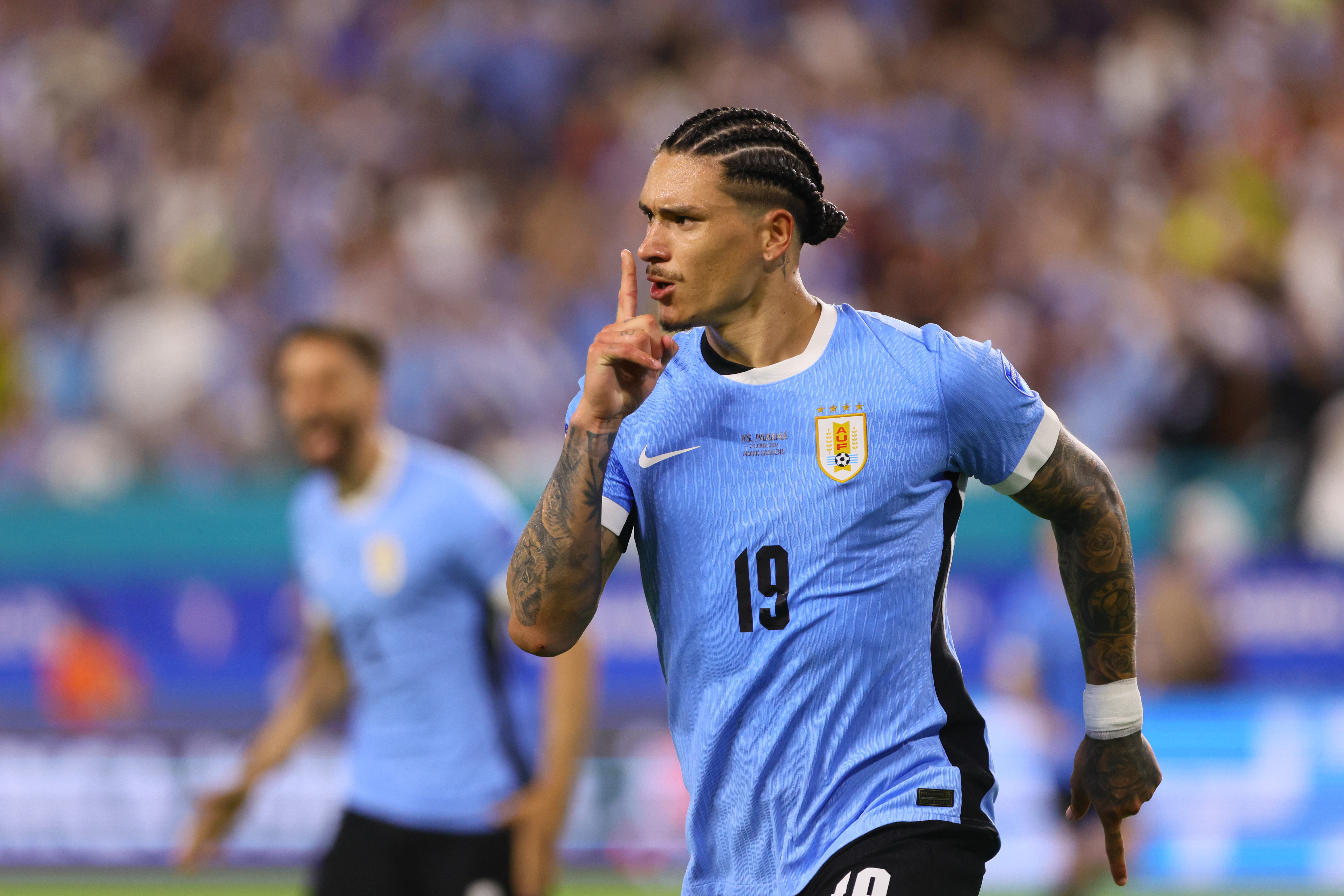 Uruguay forward Darwin Nunez celebrates after scoring against Panama as we look at the best 2024 Copa American top goalscorer odds.