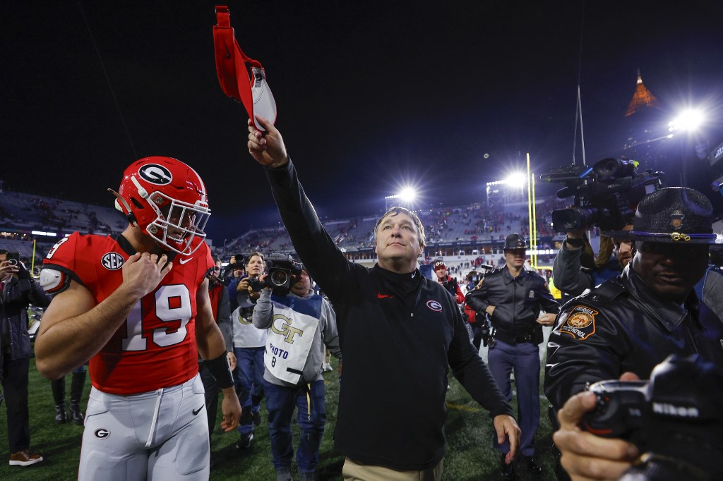 Head coach Kirby Smart of the Georgia Bulldogs leaves the field as we share our favorite 2025 championship picks and predictions.