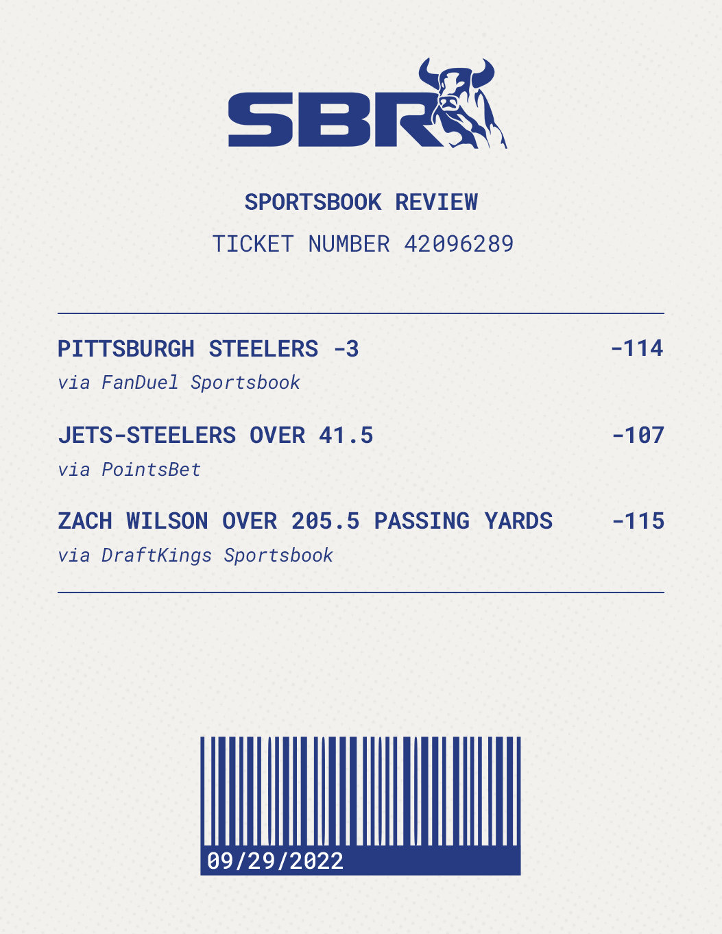 Sbr Betting TicketThree Picks