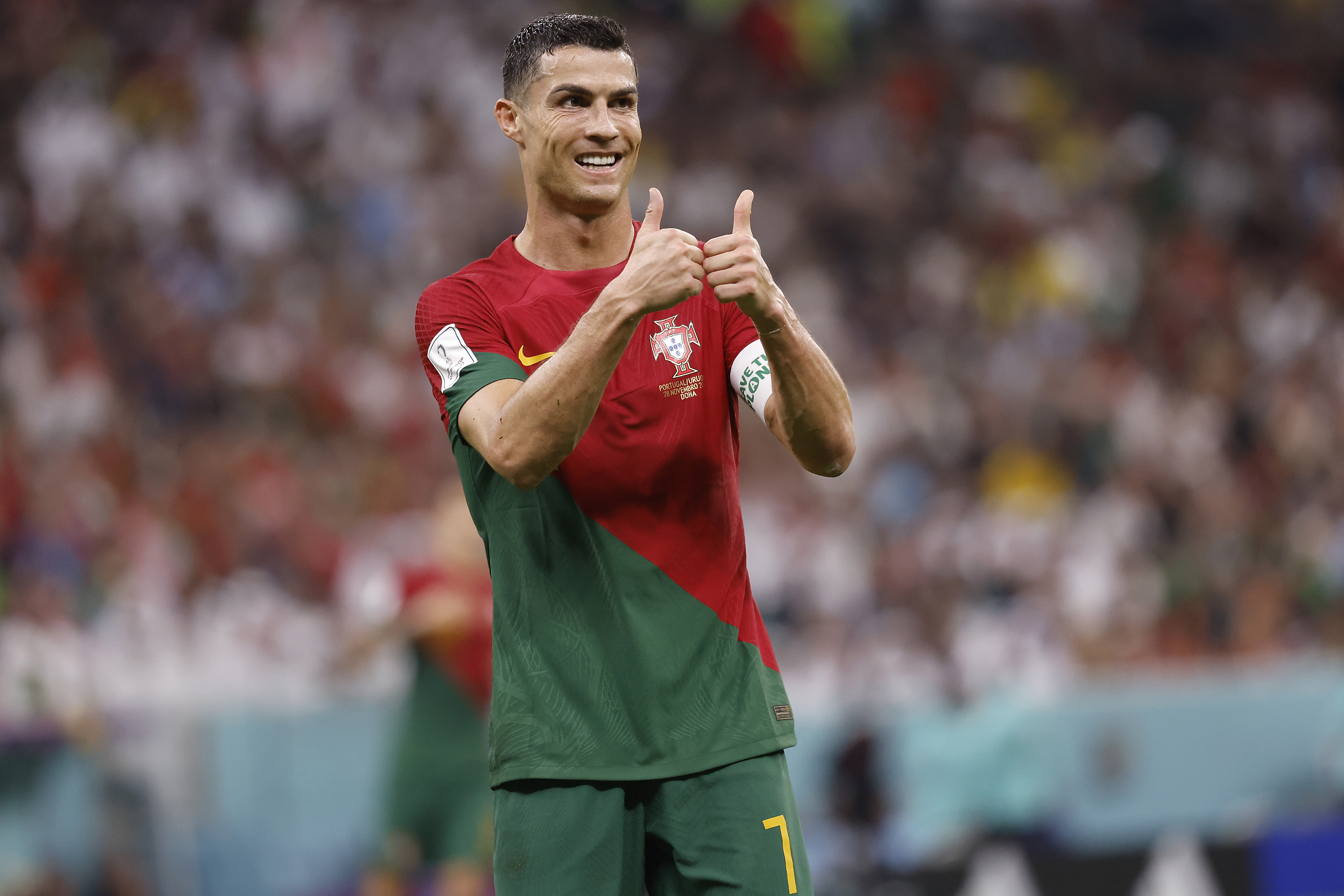 Portugal forward Cristiano Ronaldo reacts during the second half of the group stage match in the 2022 World Cup, and we're offering our top Portugal vs. Czechia prediction based on the best odds.