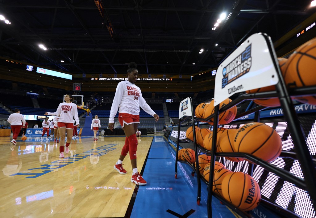 The UNLV Lady Rebels take to the court for practice as we look at the March 2024 sports betting financials for Nevada.