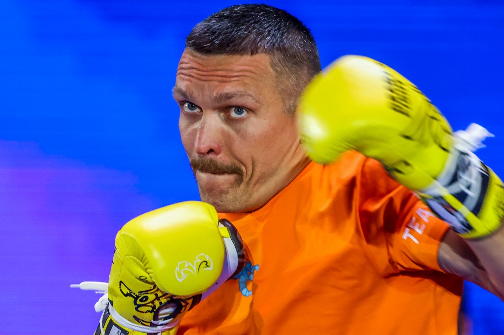 Ukraine's Oleksandr Usyk trains as we look at our bet365 Fury vs. Usyk bonus code