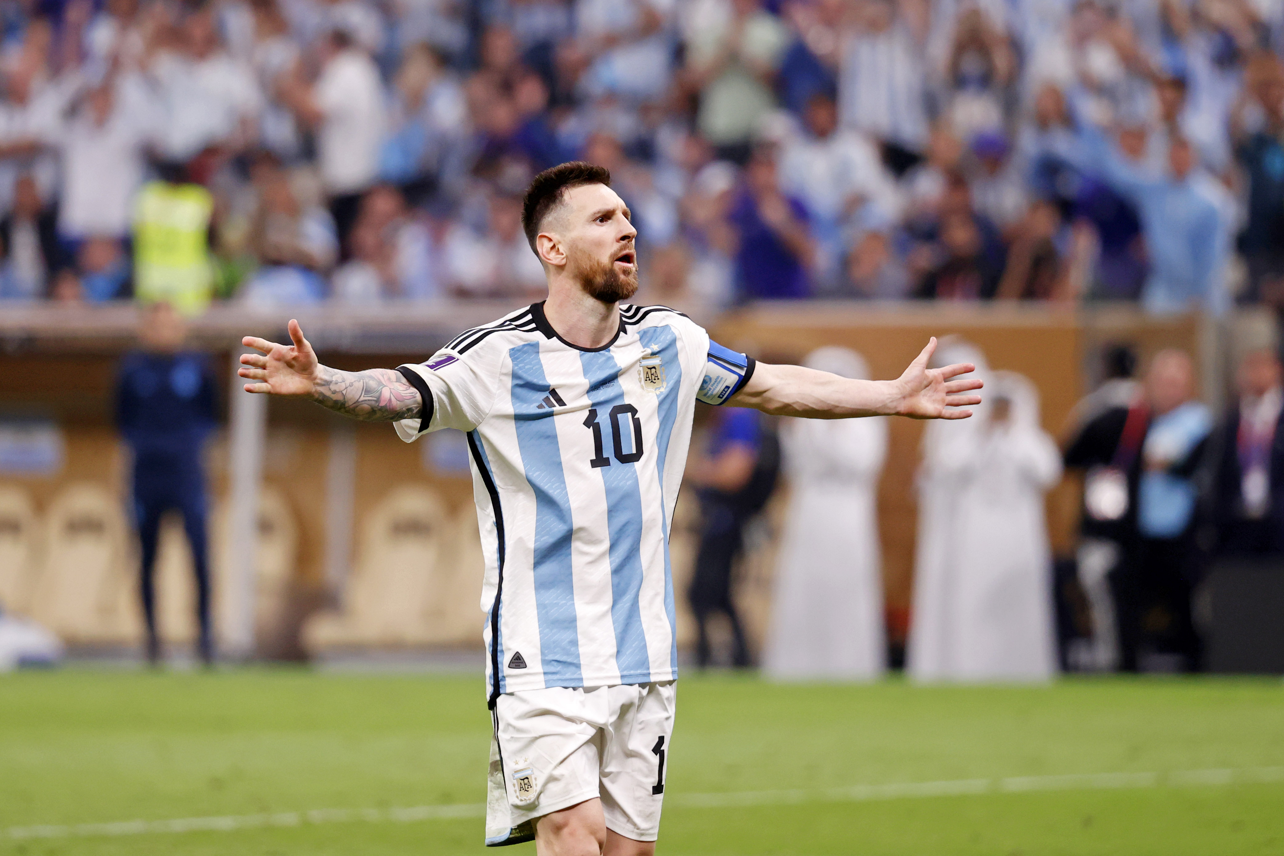 Argentina forward Lionel Messi reacts after making his shot during a penalty shootout as we look at the new bet365 games created for the Euro 2024 and 2024 Copa America