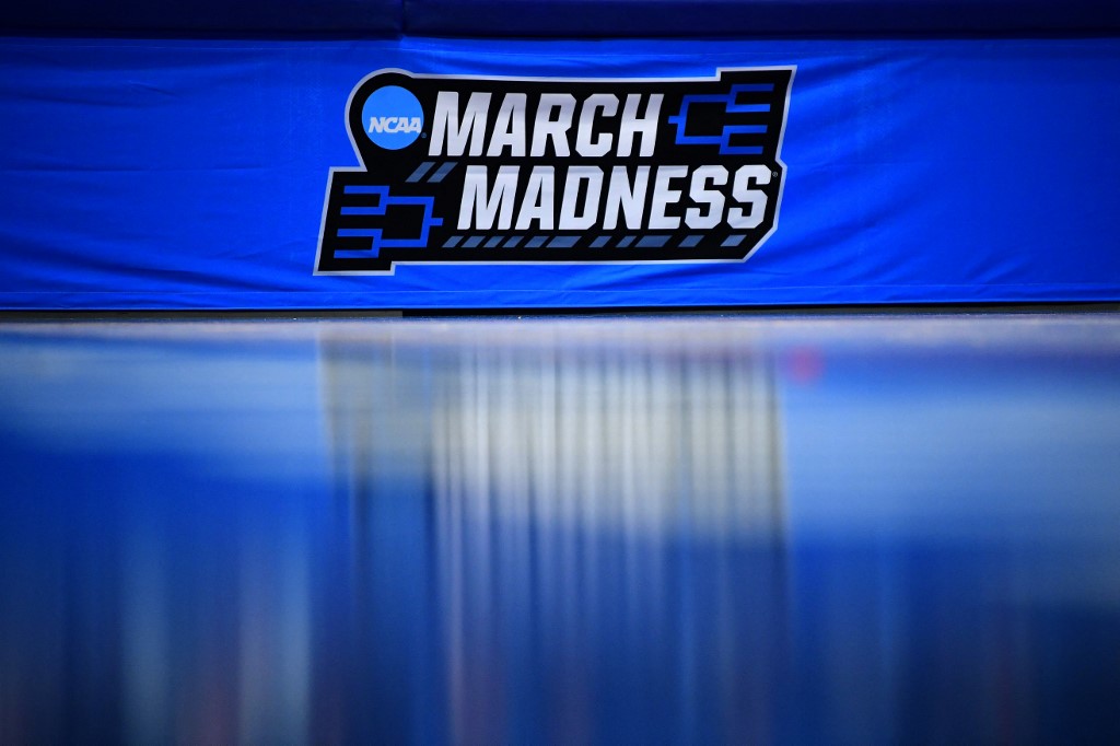 A detailed view of the March Madness logo as we look at the top March Madness betting trends.